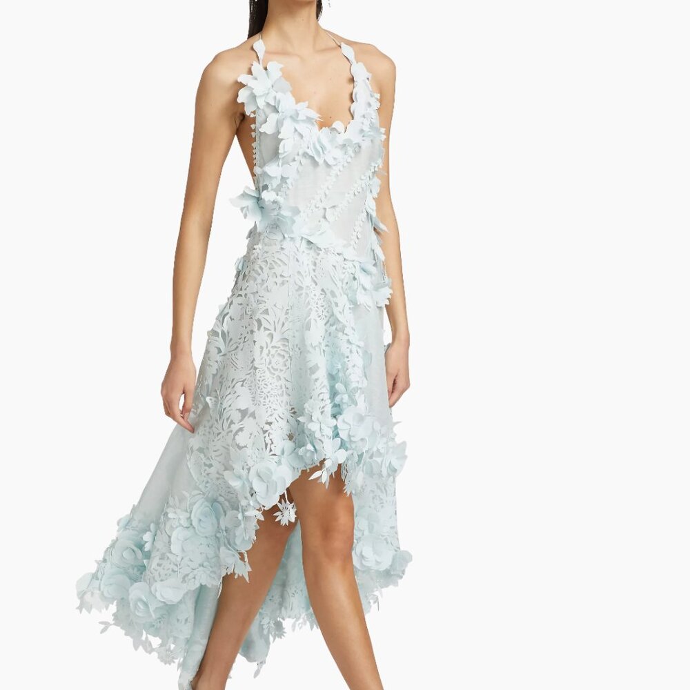 NWT Zimmermann Natura Laser-Cut Halterneck High-Low Dress